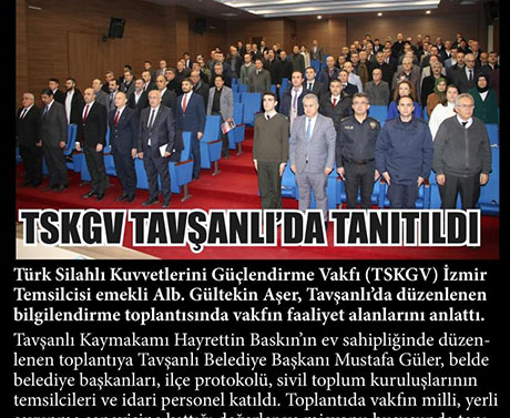  TSKGV Tavşanlı'da Tanıtıldı